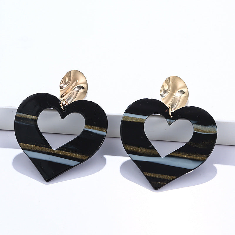 Wholesale Acrylic Heart Gradient Earrings
